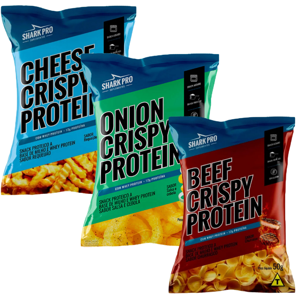 Kit 3 Salgadinho Proteico 50g Snack - Shark Pro em Oferta na Shopee