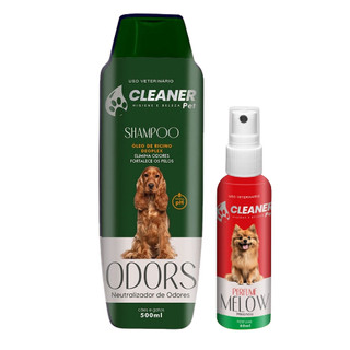 Kit Shampoo para Cachorro Neutralizador de Odores 500ml + Perfume 60ml Shampoo Anti Odor Kit Banho Pet UP Clean Cleaner