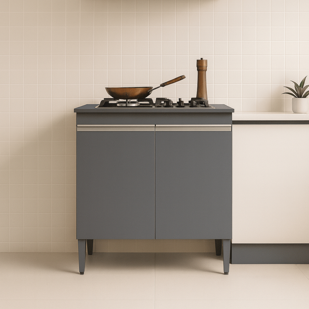 Balcão Para Cooktop 4 ou 5 Bocas 2 Portas Andréia  - TrialMoveis em Oferta na Shopee