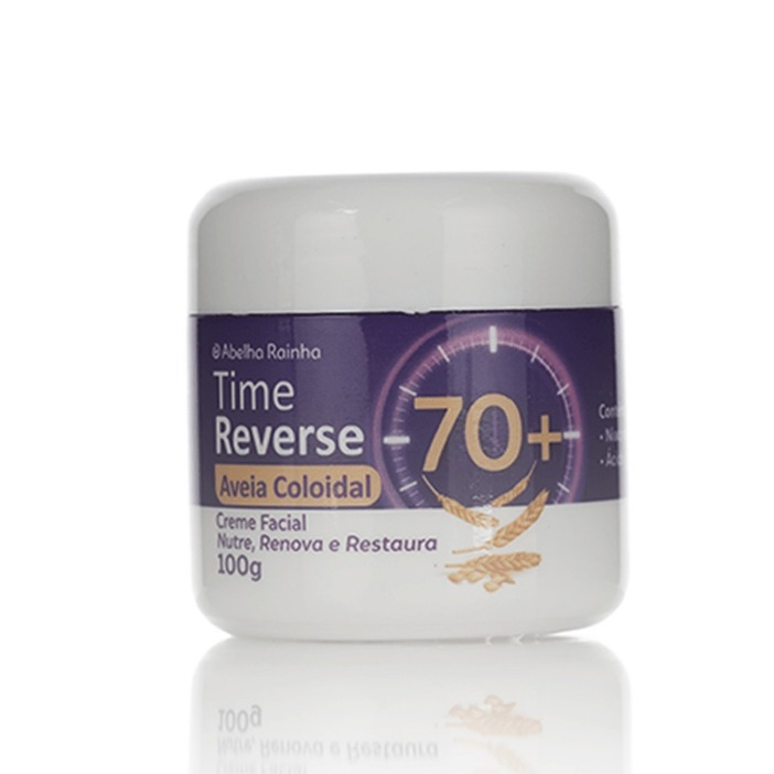 Creme Facial Rejuvenescedor 70 +Anos Time Reverse Aveia Coloidal -Abelha Rainha 100g em Oferta na Shopee