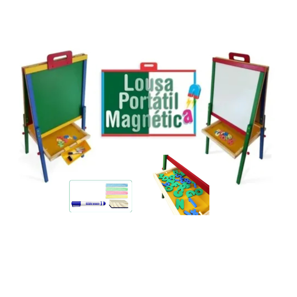 Quadro lousa magnética infantil Educativa Carimbras em Oferta na Shopee