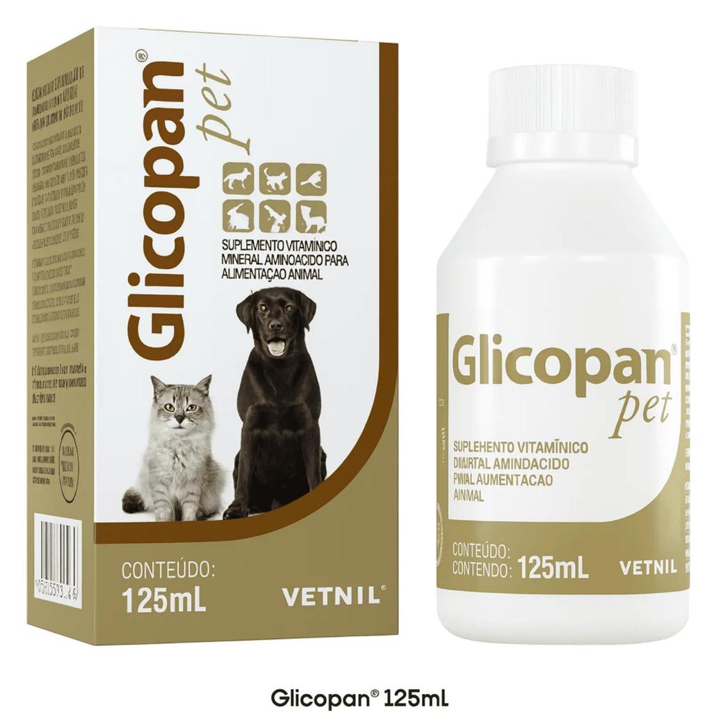 Glicopan Pet 125mL – Suplemento Vitamínico, Mineral e Aminoácido Energético para Pets