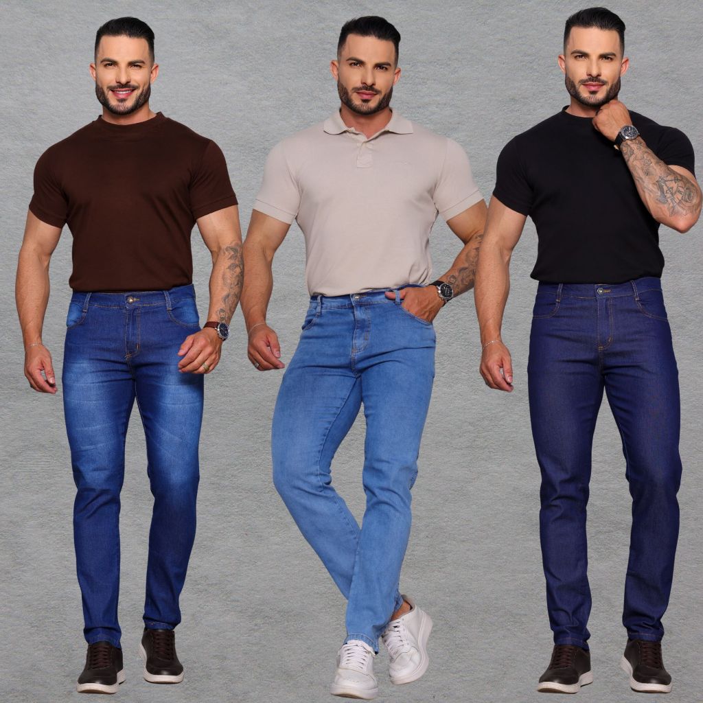 Calça Jeans Skinny Slim Masculina Linha Premium com Lycra em Oferta na Shopee