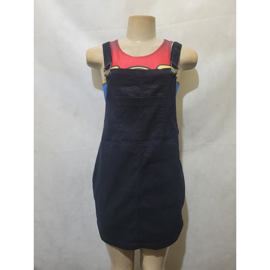 Jardineira preta cotelê MARISA tam P 38 usado bom estado