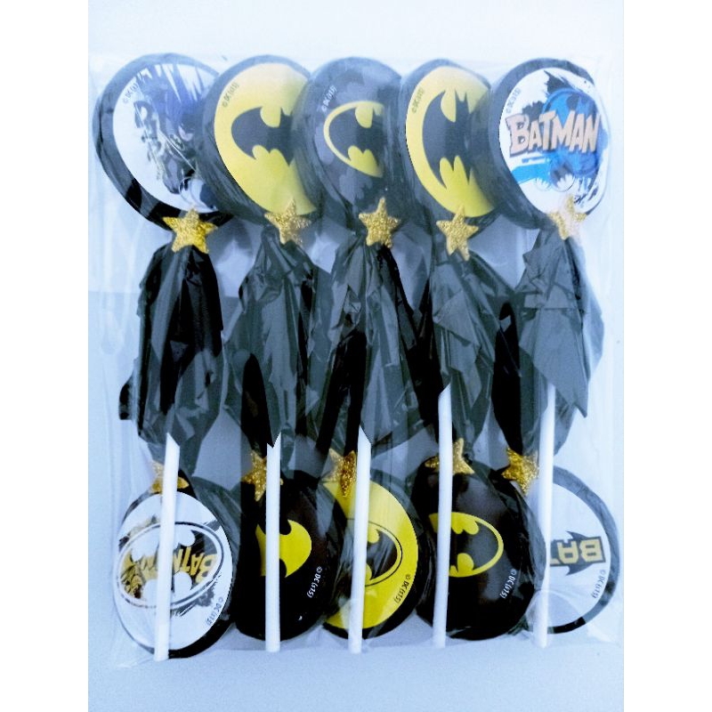 Pirulitos Psicodélicos personalizados com o tema Batman com 10 unidades Lembrancinhas Festas