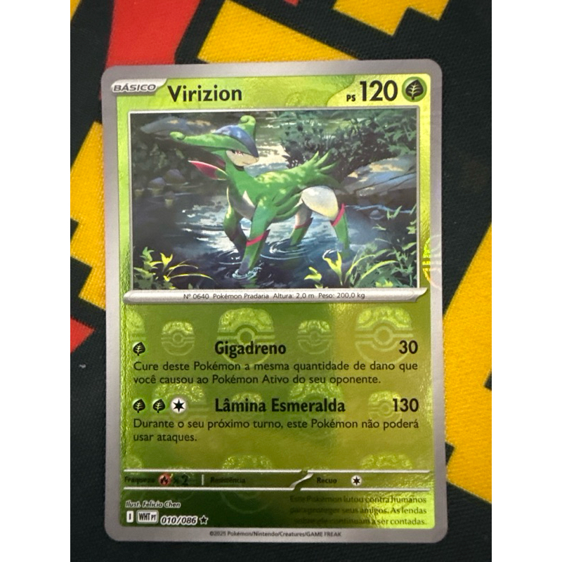 Carta Pokémon Virizion Foil Masterbola original em português