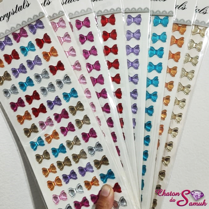 Cartela de Strass Laço Auto Adesiva para Artesanato em Oferta na Shopee