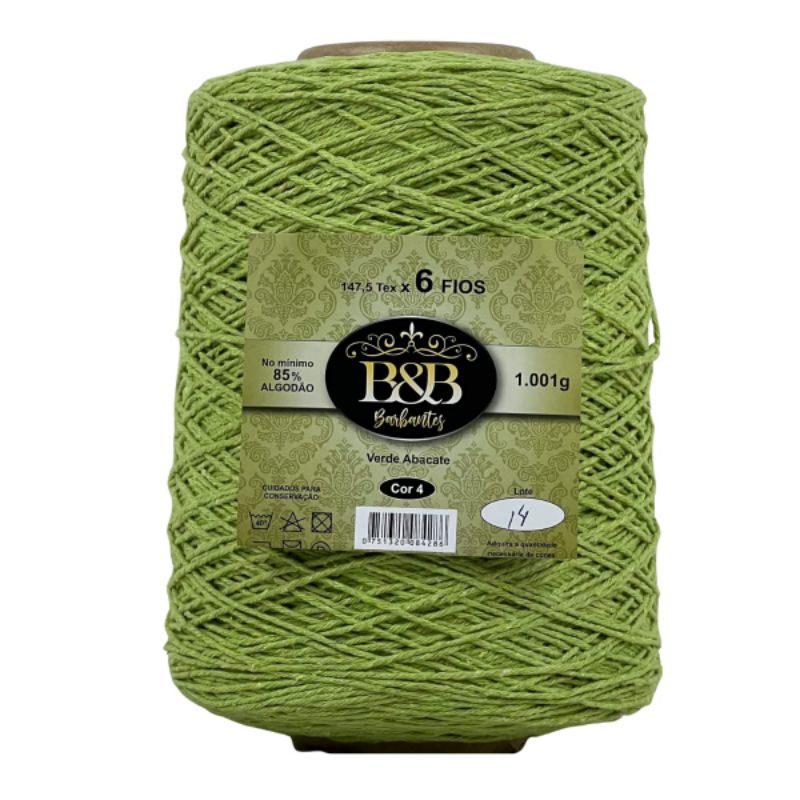 Barbante Fio 6 B&b 1kg Verde Abacate Cor 04 (1 Kg) em Oferta na Shopee