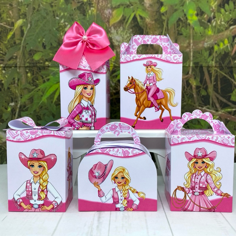 Caixinhas personalizados  lembrancinhas  aniversário  Kit festa Barbie Boiadeira