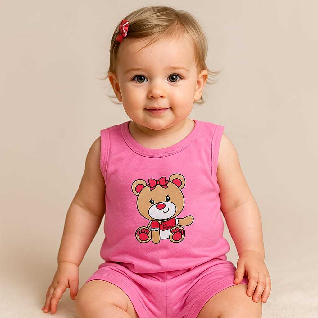 Conjunto  Regata e Short Tapa Fralda bebê em Oferta na Shopee