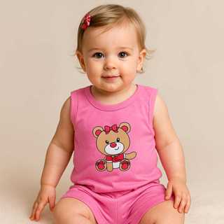 Conjunto  Regata e Short Tapa Fralda bebê em Oferta na Shopee