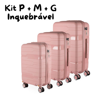 Kit 3 Malas 32kg, 23KG e 10KG Padrão Anac Troia Rodinhas 360° c/ Cadeado TSA Polipropileno em Oferta na Shopee