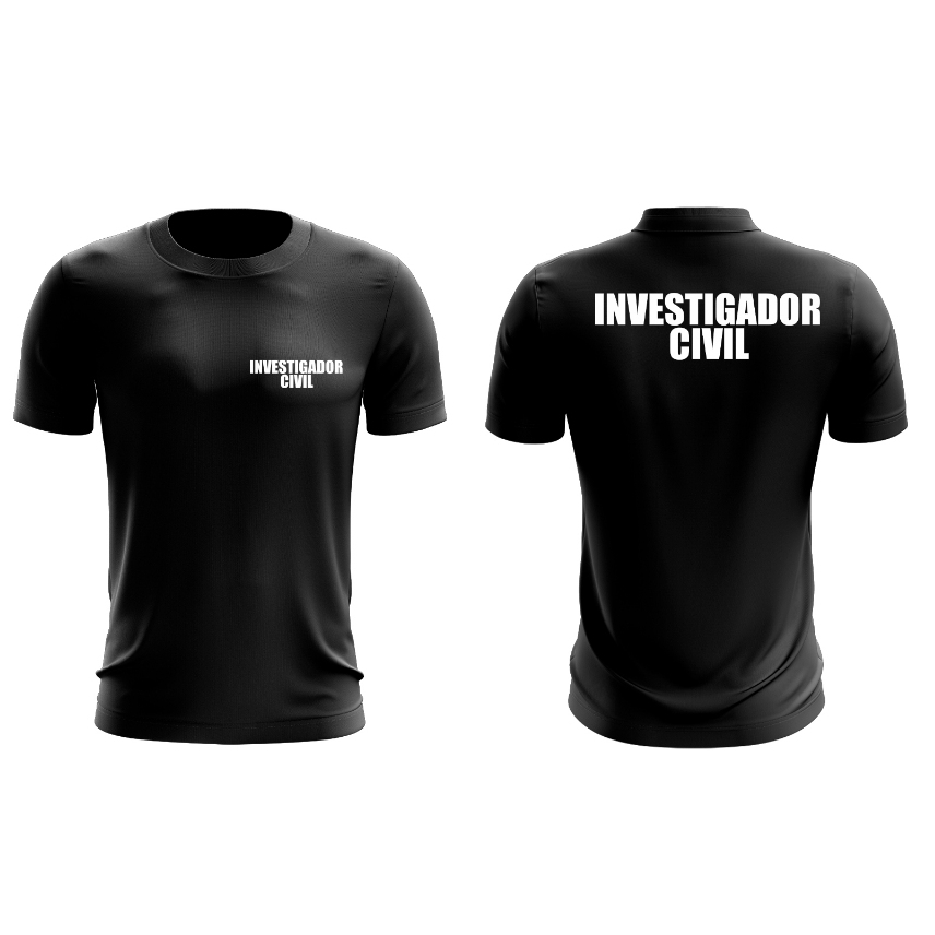 Camiseta  Uniforme Profissional Empresa de Investigador Civil Fardamento Farda Camisa Logo em Oferta na Shopee