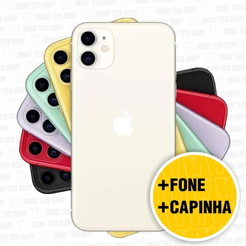 Fone sem fio + Celular IPhone 11 128GB 100% Original - (VITRINE)