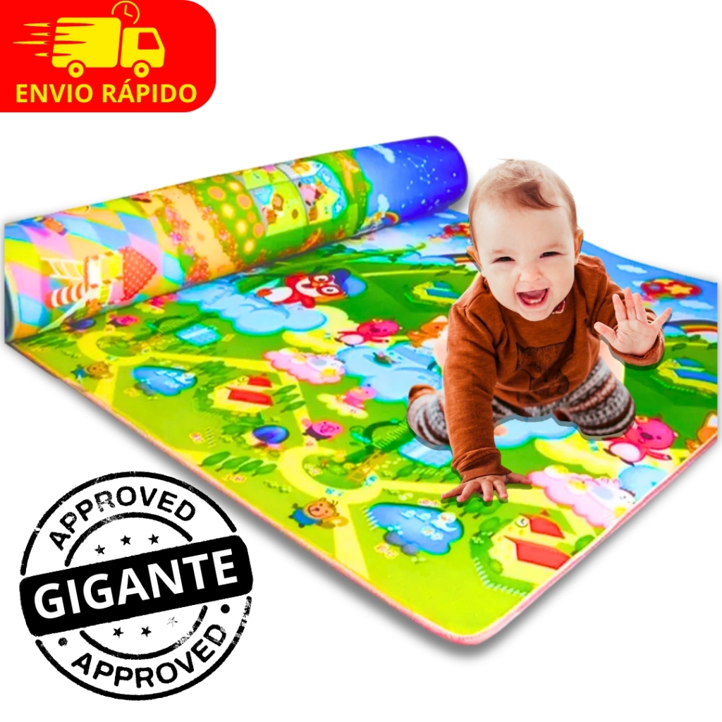 Tapete Gigante Educativo Para Bebê 180x120 e 90x120 De Atividades Infantil  Tatame Térmico