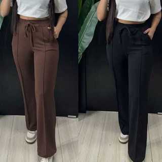 Kit 2 calça feminina pantalona calça feminina de moletinho luxo calça larga calça pantalona