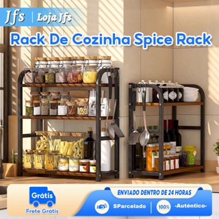 Prateleira de Armazenamento de 3 Camadas Para Condimentos, Temperos e Utensílios de Cozinha em Oferta na Shopee