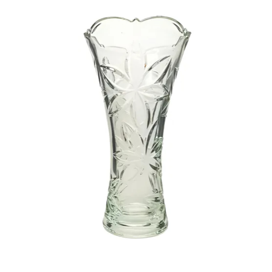 Vaso Decorativo Vidro Transparente Diamond Alto Relevo Decoração Sala Cômoda
