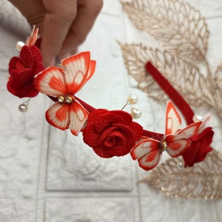 tiara jardim encantado vermelha, arco ou faixinha, RN, infantil ou adulto, acabamento delicado artesanal em Oferta na Shopee