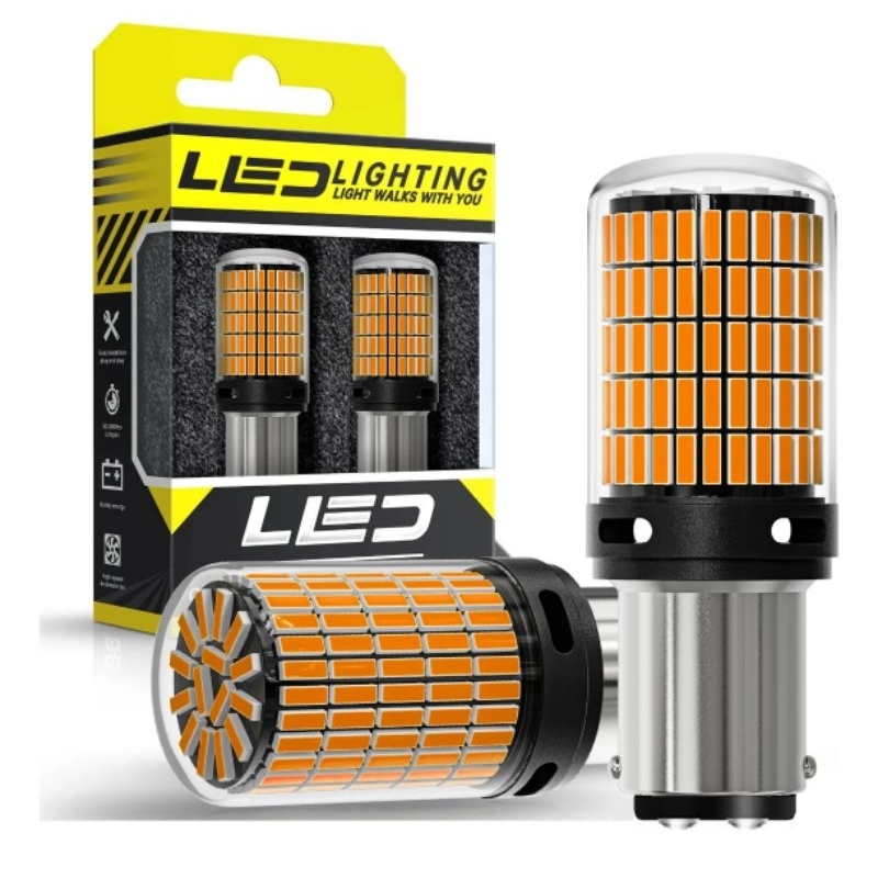 Par Lâmpada Um Polo 144 Leds 1156 Luz De Seta Com Canbus Bem Forte em Oferta na Shopee