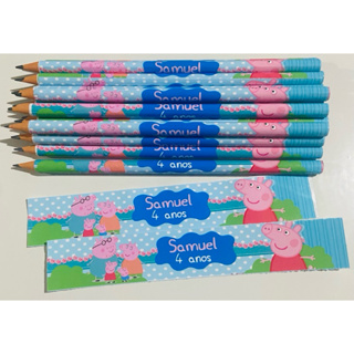25 lembrancinha lápis personalizado para festa infantil Peppa Pig família em Oferta na Shopee