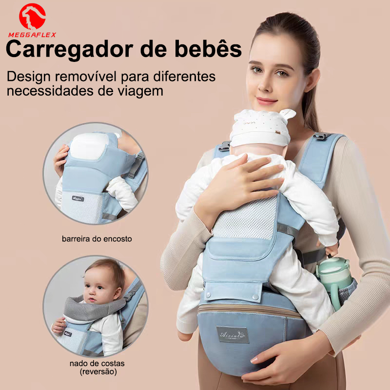 Banco De Cintura Para Bebê Canguru Bebe Passeio Varias Cores Mochila Infantil Hipseat MEGGAFLEX