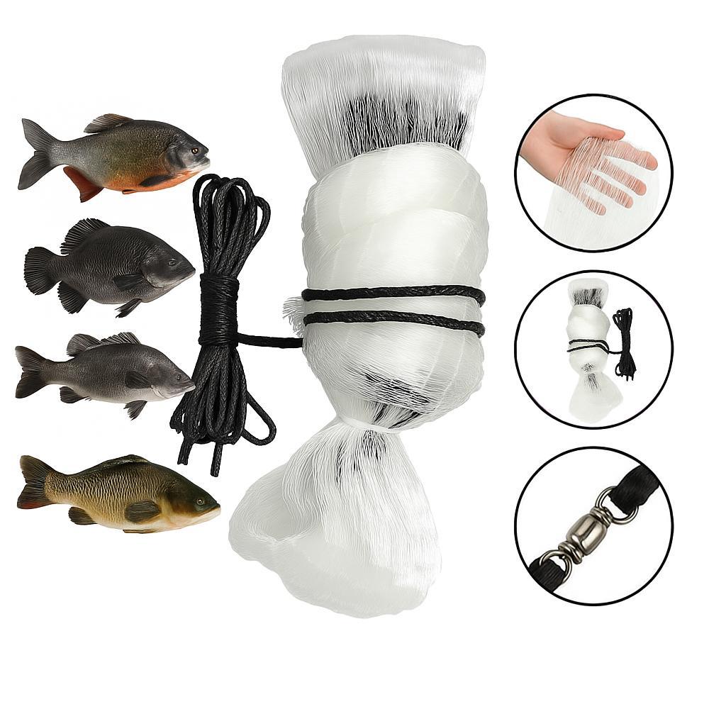 Tarrafa Malha 8 ou 40mm 12 Metros Nylon Peixes Grande Fio 0,40 1,80 Metros de Altura