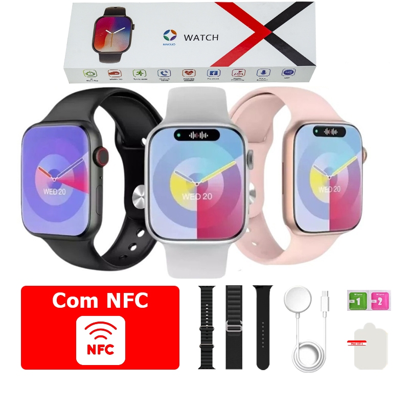 2025 Novo Relógio Smartwatch Tela Amoled Serie X10 NFC,IP67à prova de água
