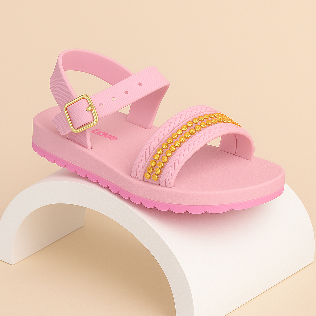 Sandália Infantil bebê feminina menina strass confortável ajustável macia antiderrapante lançamento