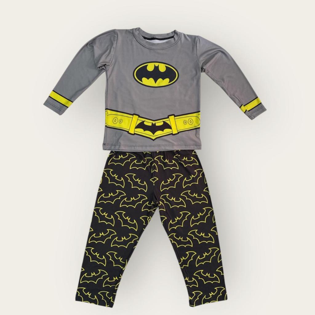 Pijama Infantil Batgirl Fantasia Temática Batgirl Conjunto Camiseta Calça Infantil Feminino Heróis Barato Menina