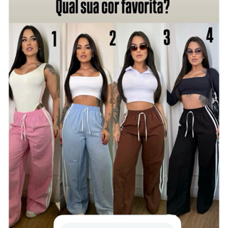 calça listra Tracker Candy color tendência estilosa em Oferta na Shopee