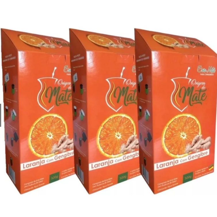 Kit 3 Ervas Laranja – Chimarrão Tradicional | Erva-Mate Natural Origem do Mate