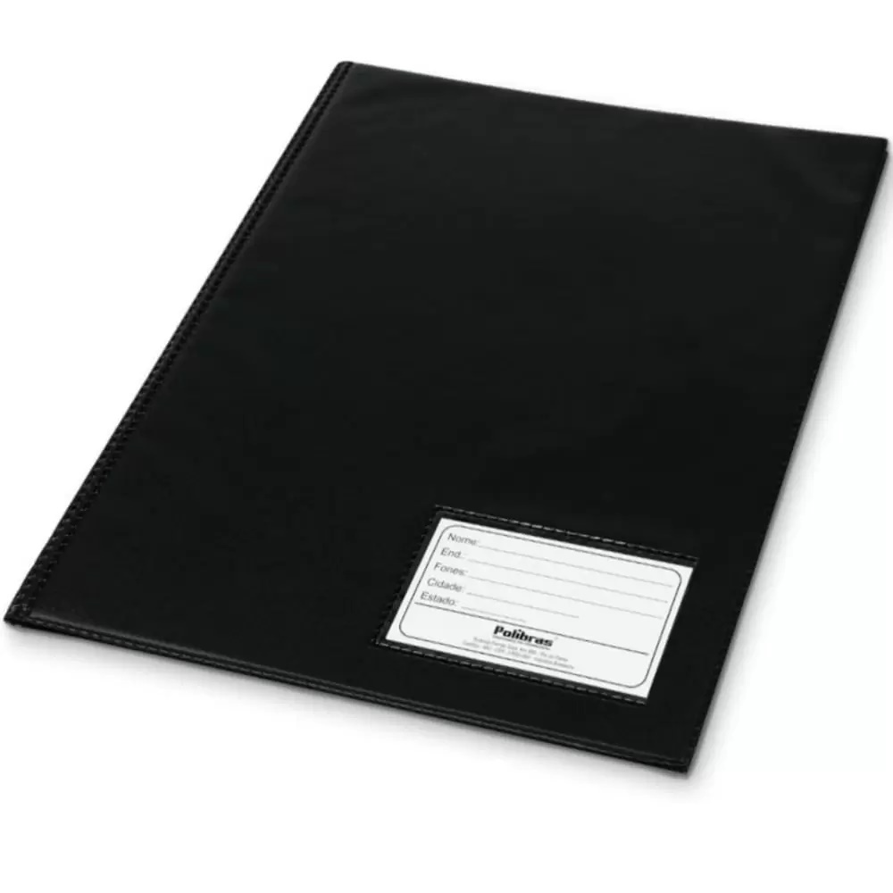 Pasta Polibras Catalogo S/visor Preta C/10 Envelopes OU 50 envelopes