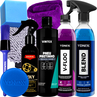Kit Produto para Lavar Moto Fosca Cera Shampoo Desengraxante Pretinho Limpador de Corrente Vonixx em Oferta na Shopee