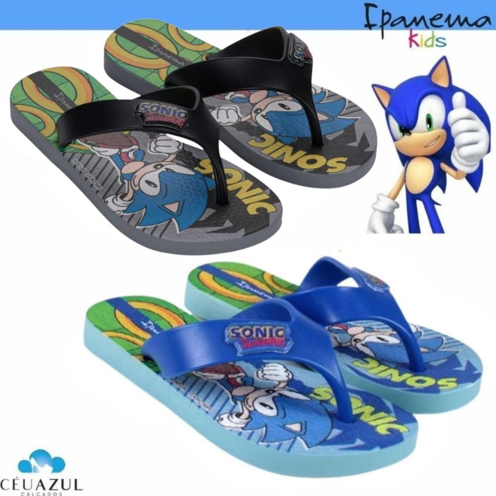 Chinelo Infantil Ipanema Masculino Sonic Play kids Conforto em Oferta na Shopee