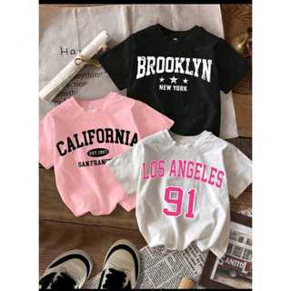 Kit 3 Blusa T-Shirt Camiseta Feminina Blusinha Camisa Brooklyn California Paris Verão Tendência