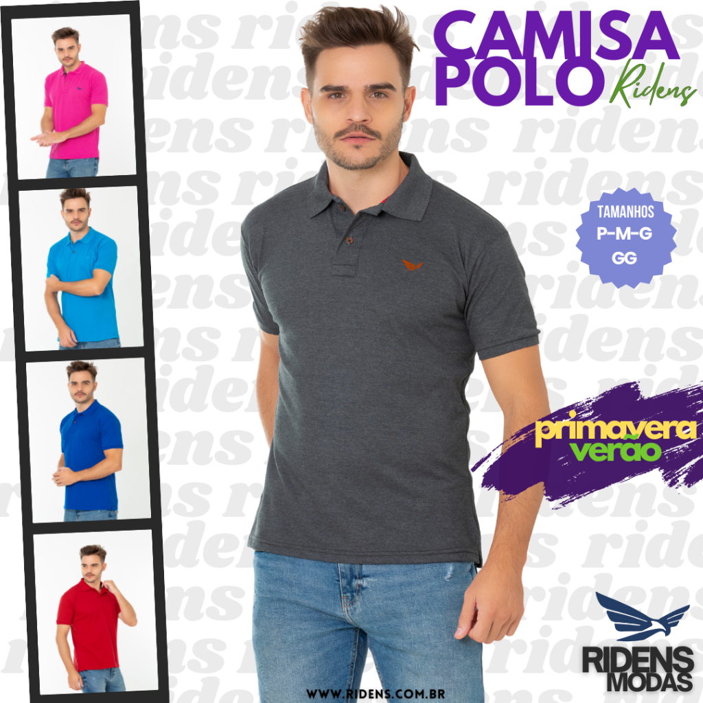 Camisa gola Polo Masculina Várias Cores Para Seu Dia