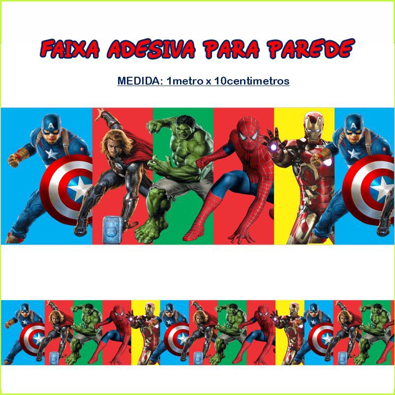 Faixa Decorativa Homem Aranha HEROI - Menino para quarto infantil