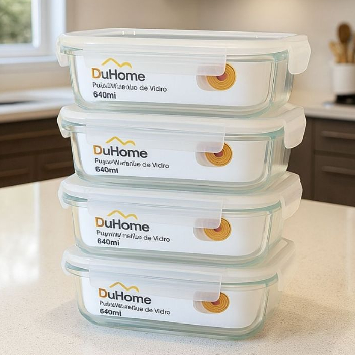 Conjunto Potes Hermético 640ml Cozinha Pote de Vidro Comida Mantimentos Marmita de Vidro Grande em Oferta na Shopee