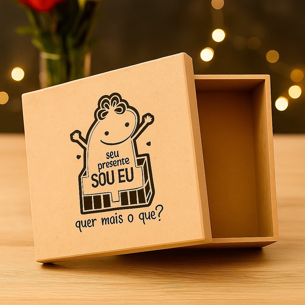 Embalagem Presente Criativo Namorados Aniversario Amigo Caixa em MDF Decorada 15X15X5 em Oferta na Shopee