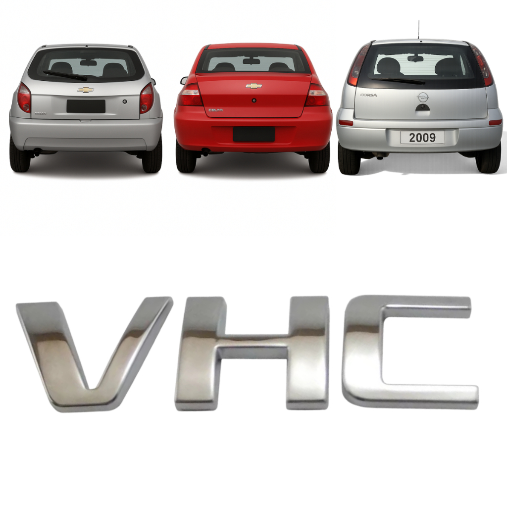 Emblema VHC (CORSA/CELTA/PRISMA) Letreiro Cromado