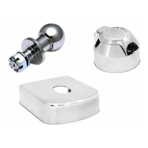 KIT DE ENGATE CROMADO CARRETINHA CAPA / ESFERA / TOMADA FEMEA 6 POLOS