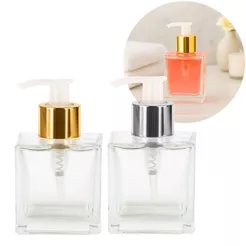 02 Frascos de Cubo 100ml Vidro P/ Sabonete Liquido Válvula Pump Saboneteira Luxo