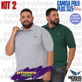 Kit 2 camisas masculina plus size Gola Polo Versátil ideal para seu Dia em Oferta na Shopee