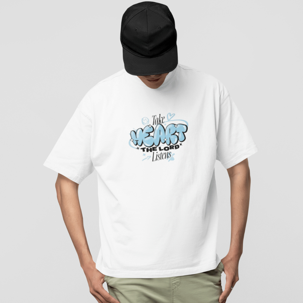 Camiseta Oversized Masculina Gospel Moda Minimalista Casual Blusa 100% Algodão