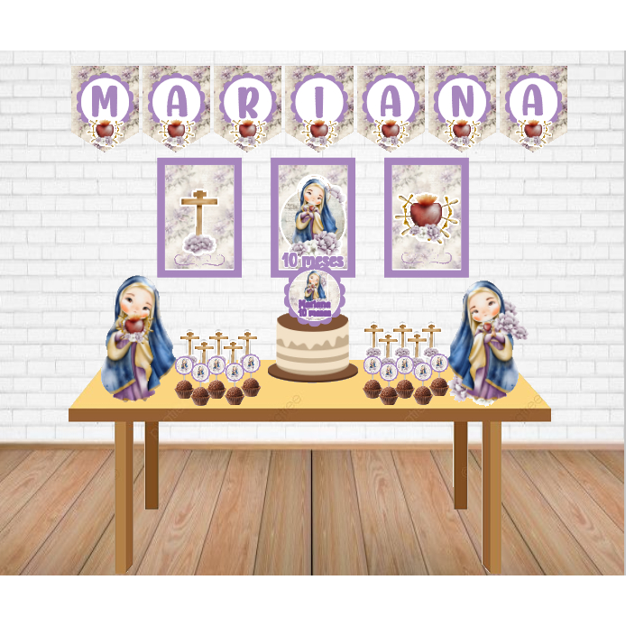 Kit Personalizado Festa Nossa Senhora Das Dores Decoração Aniversário Mesversário Só Um Bolinho Lembrancinhas