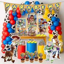 Kit Festa Aniversário Personalizado Toy Story 78 itens - Decoração Mesversario Lembrancinhas