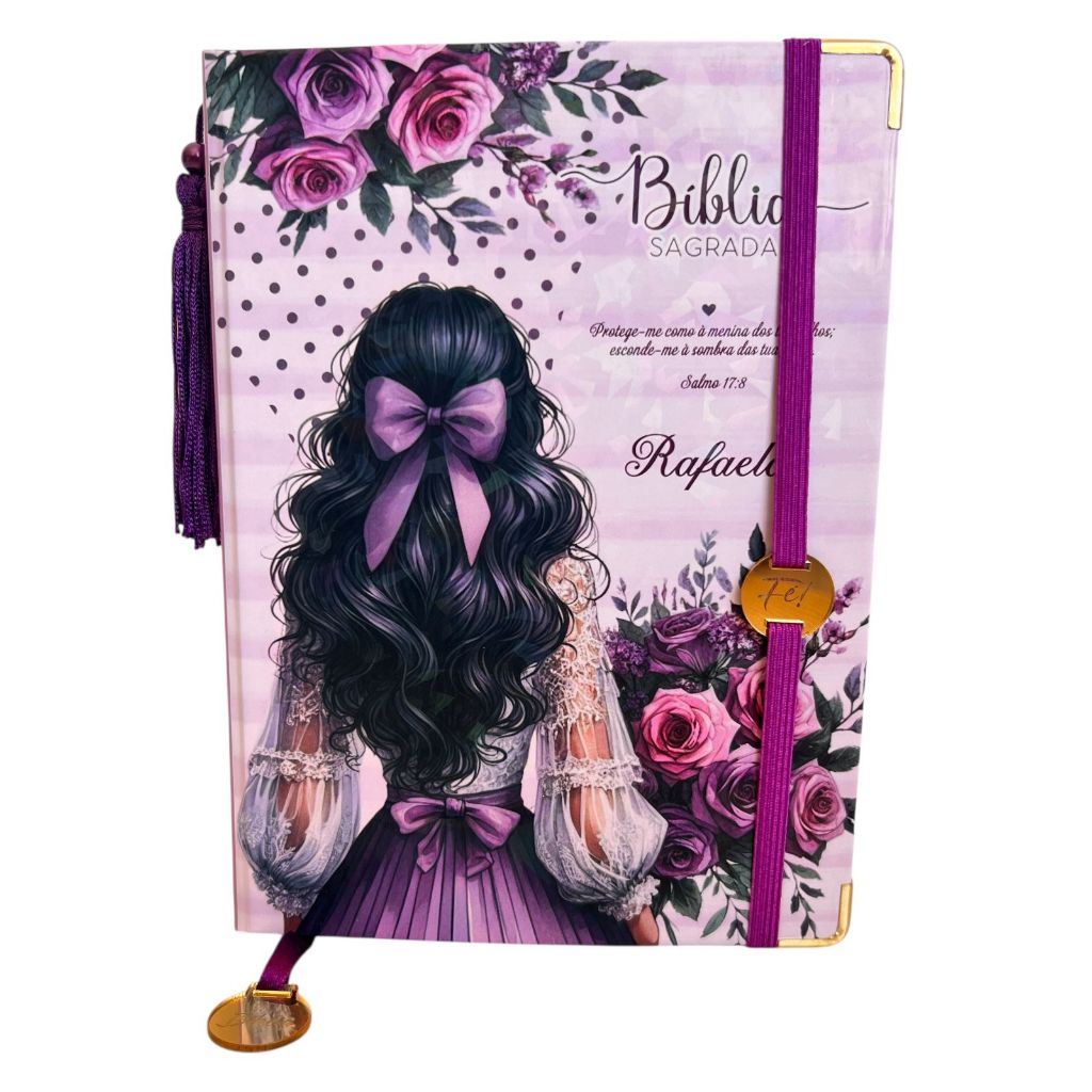 Bíblia Sagrada personalizada com nome na capa EVANGÉLICA  ALMEIDA REVISTA E CORRIGIDA LETRA GIGANTE COM ABAS