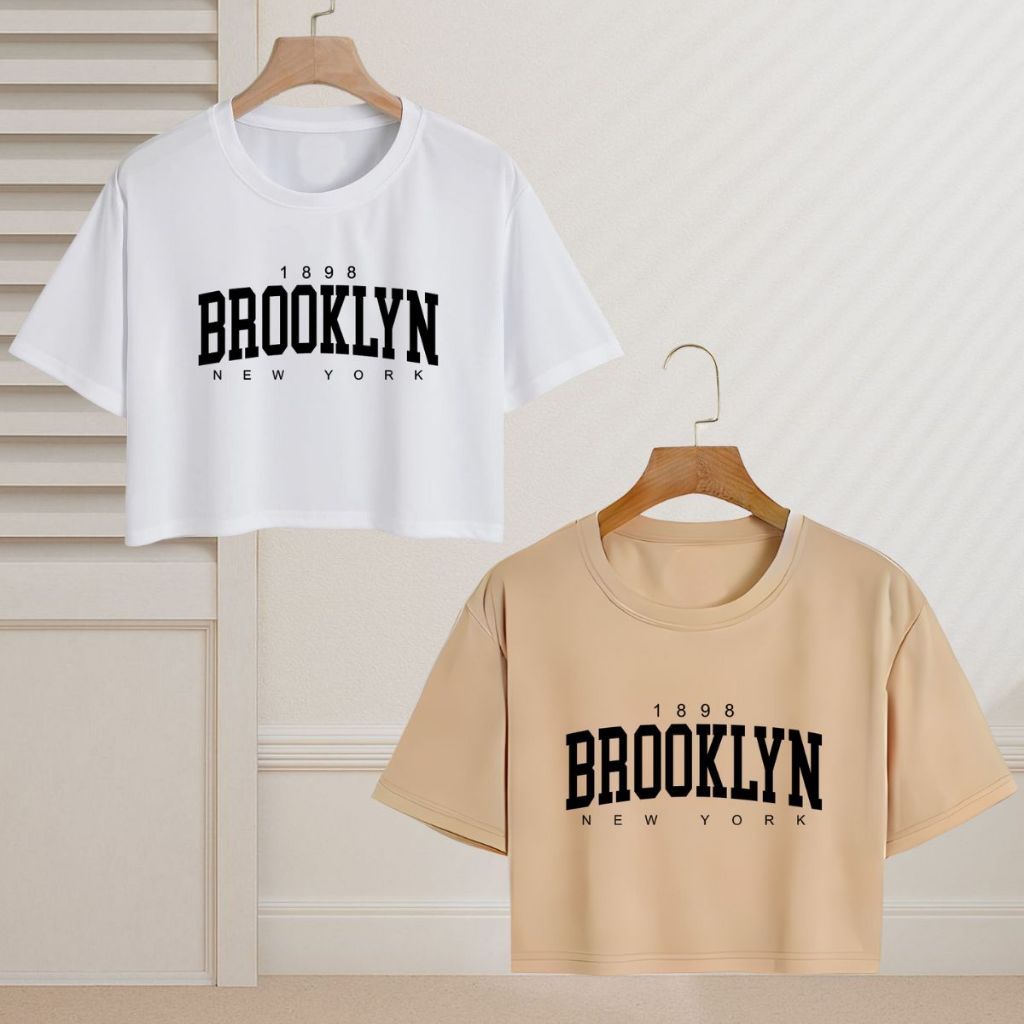 Kit 2 Cropped Camiseta Feminina Blusinha Confortavel Brooklyn