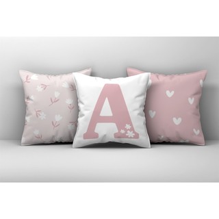 Kit 3 Capas de Almofadas Decorativas Rosa Cute Florzinha Inicial